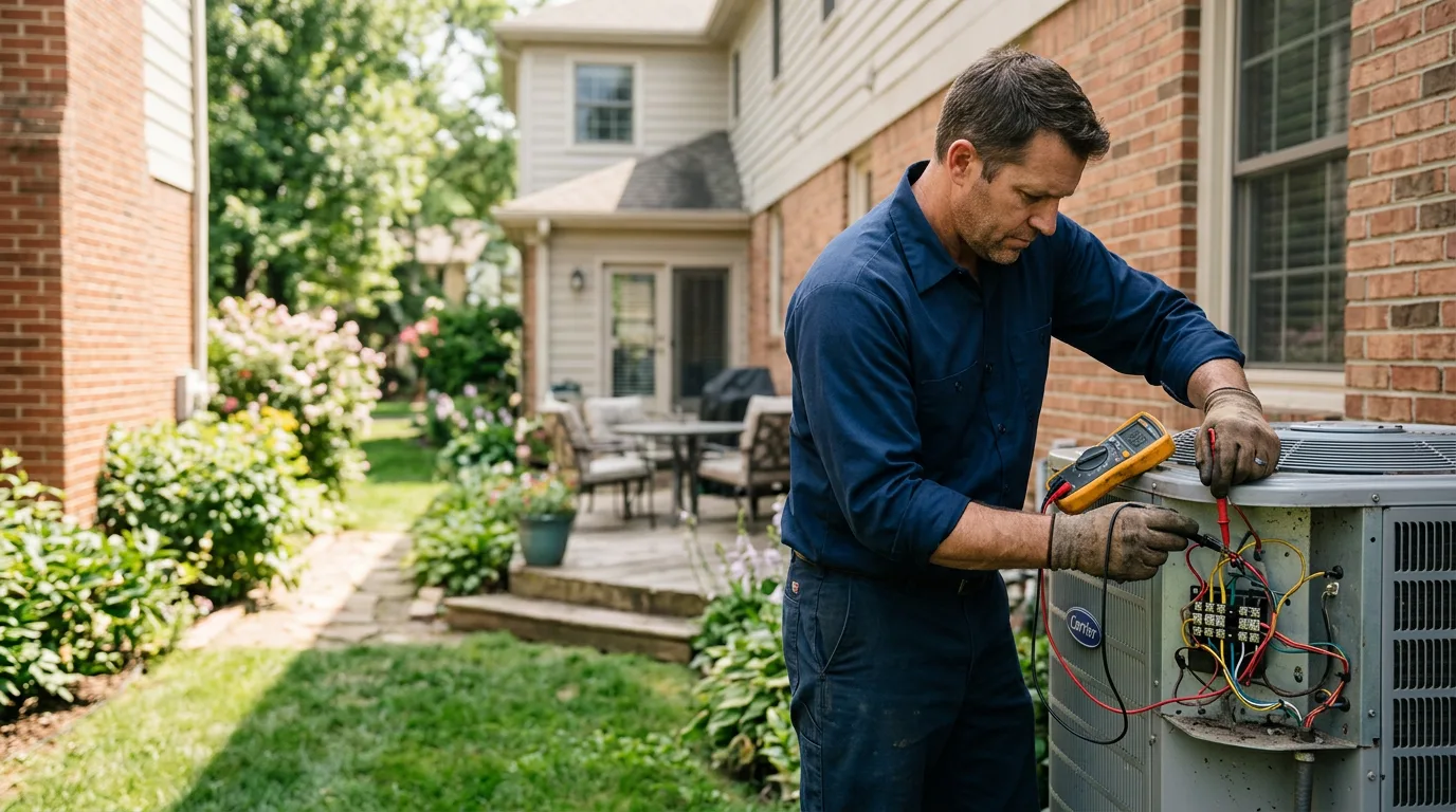 HVAC technician working near Hull, TX